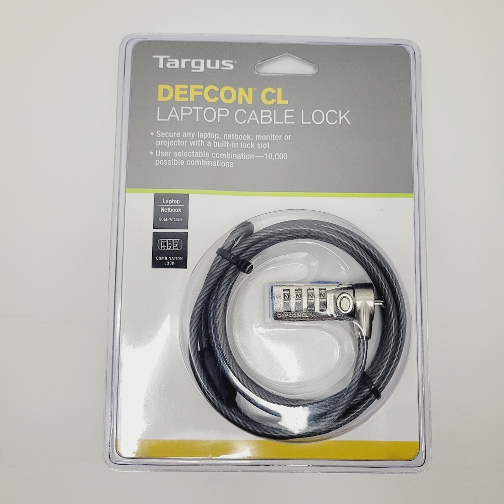 TARGUS Laptop Lock Defcon Combination Cable Netbook Monitor Projector 6.5 FT